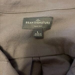 L.L.Bean Signature Stretch Oxford Long Sleeve Men’s Shirt - Size Large, Gray